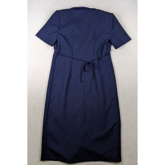 WHIRLAWAY FROCKS VINTAGE WOMENS BLUE SHORT SLEEVE JACKET DRESS - SEE MEASUREMENT - Picture 7 of 7